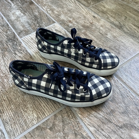 Keds Shoes - Keds X Draper James Platform Plaid Sneakers, Lace Tie, Blue & White, Women’s 7